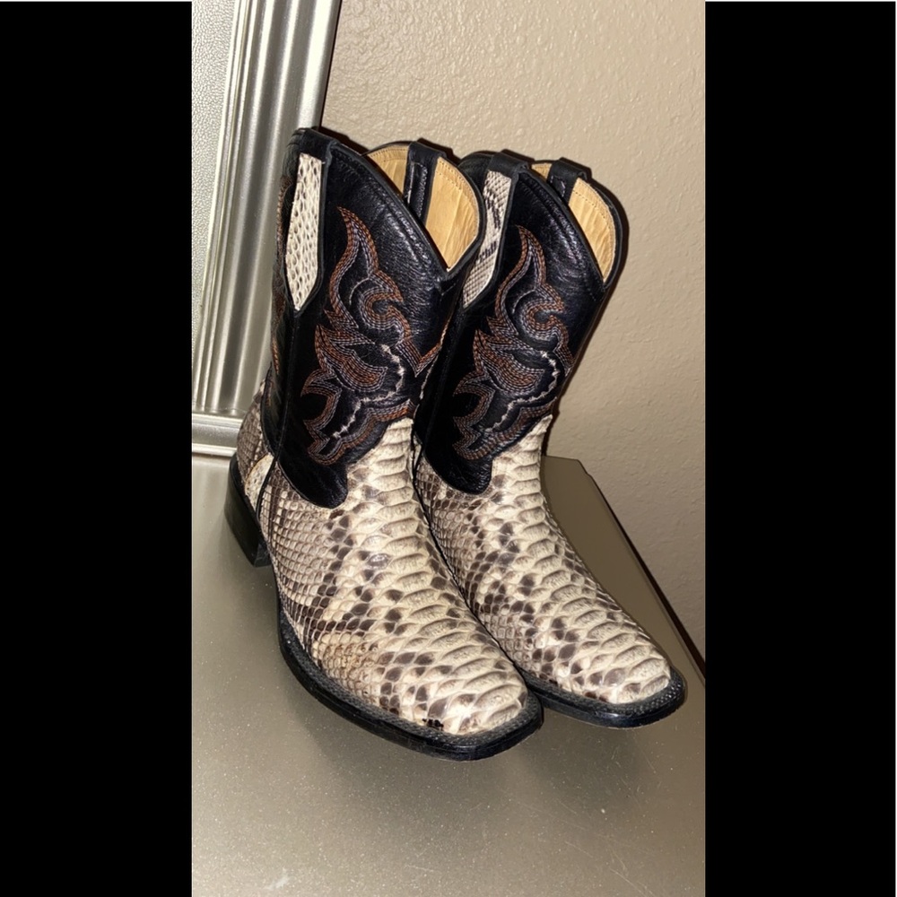Cowboy Boots Python White Snake Skin. 8 /12 - image 1